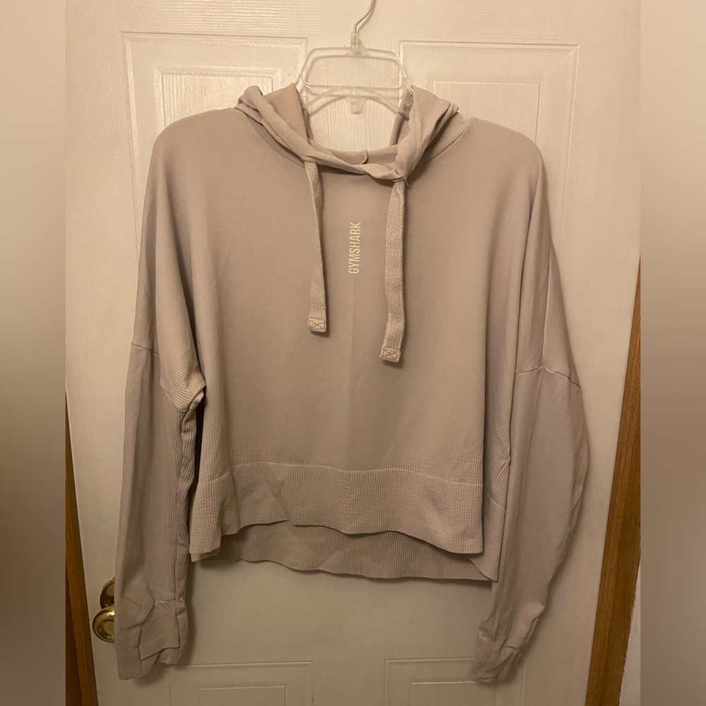Gymshark Women's Light Beige Cropped Training Hoodie